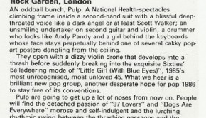 Pulp - Rock Garden 1986 MM review